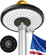 Flag Pole Light Solar Powered, 132 LED Ultra-Bright Flag Light with 2600Mah Rech