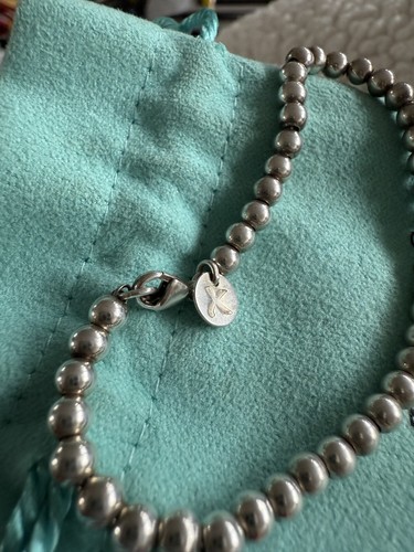 Tiffany Co. Silver Paloma Picasso Round Amazonite Dot Charm Beaded Ball Bracelet - Picture 6 of 7