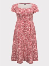 Torrid Scuba Knit Midi Dress Fuchsia Pink Floral 00 M L 12 74518