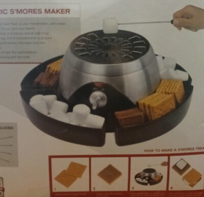 Hammacher Schlemmer Electric S'mores Maker Counter Top + serving tray & Forks