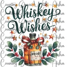 Sublimation Transfer Christmas Whiskey Wishes Ready To Press Heat Transfer