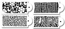 4 PACK Cake decorating Airbrush Icing Frosting Fondant Zebra Reptiles Stencils
