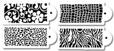 4 PACK Cake decorating Airbrush Icing Frosting Fondant Zebra Reptiles Stencils