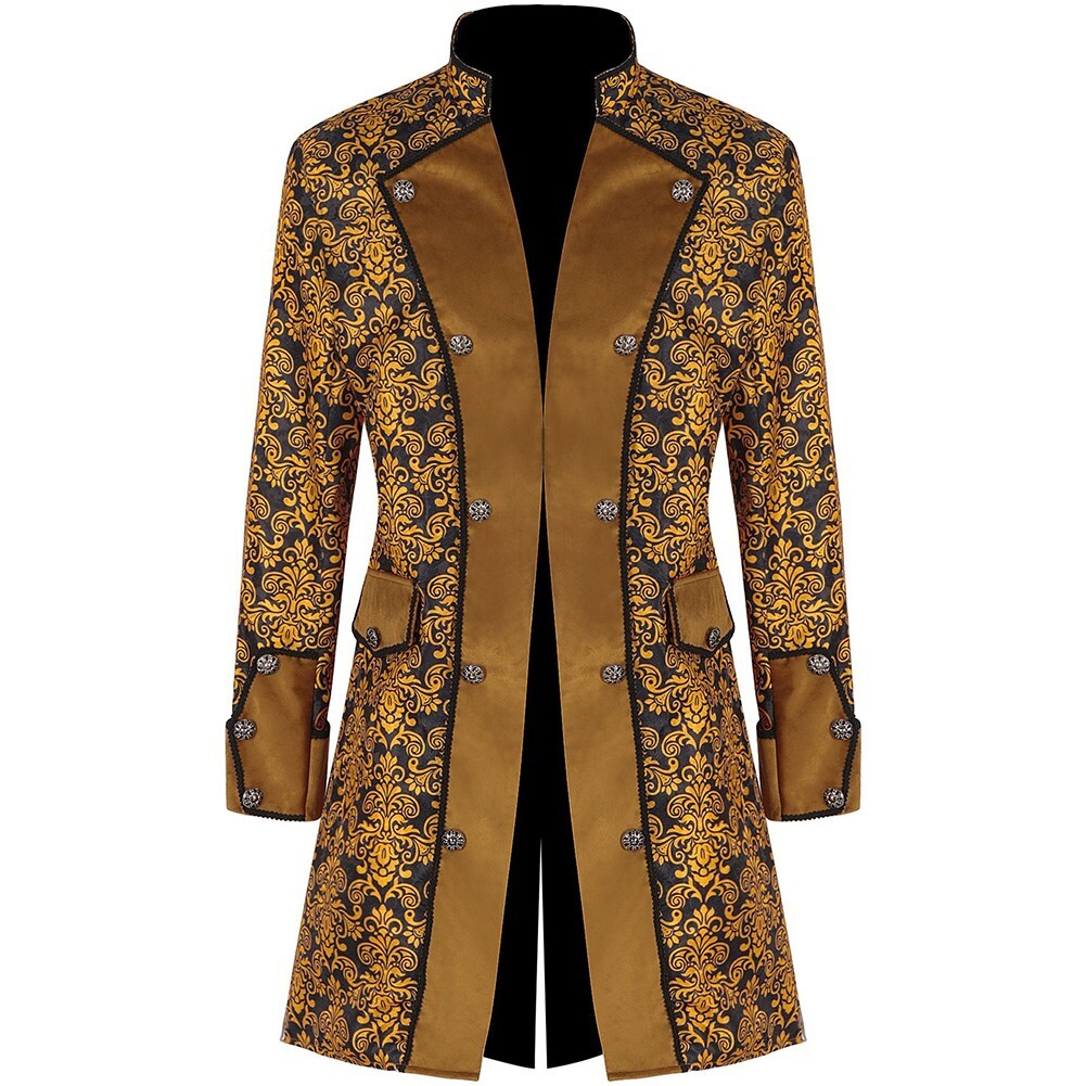 Men's Trendy Vintage Steampunk Renaissance Coat Tailcoat Medieval Gothic Jacket