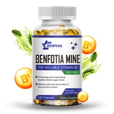 Benfotiamine 300 mg 120 Veg Capsules Fat Soluble Thiamine Vitamin B1 HealthFare