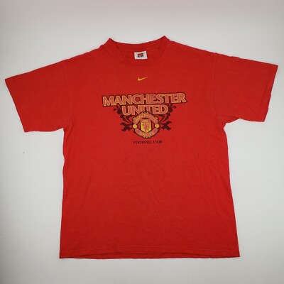 Vintage Nike Manchester United T Shirt Center Swoosh Mens Large