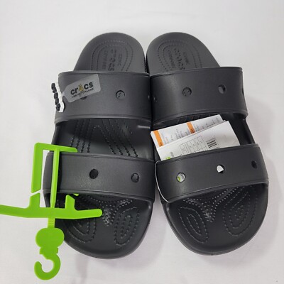 NWT Crocs Classic Crocs Sandal size men 10 women\'s 12 Crocs Classic Sandals Womens 12 / Mens 10 Black Two Strap  main image 3
