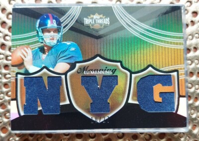 ELI MANNING 2006 TOPPS TRIPLE THREADS GAME-WORN JERSEY #10/27=EBAY 1/1 ELI'S #10