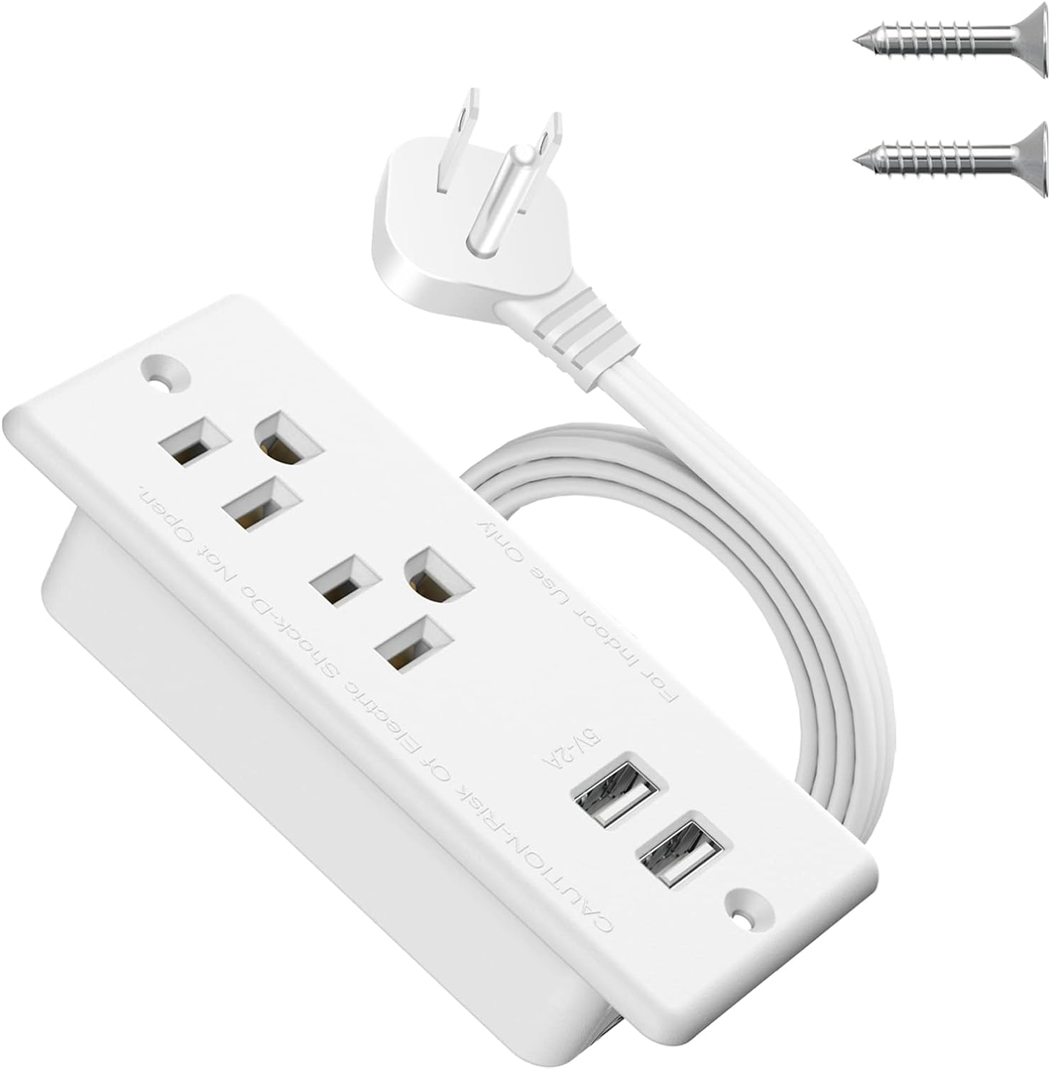 Recessed Power Strip with Usb,Flat Plug Ultra Thin Extension Cord,Furniture Desk