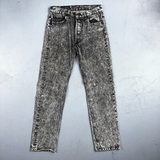 Levis 501 Vintage 90s USA XX Straight Leg Jeans Black Acid Wash 30x32 Act 28x31