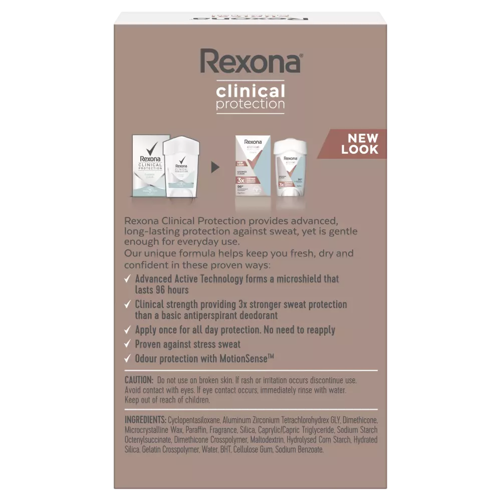 Rexona Clinical Clean Roll On 3x More Protection 96 Hour Antiperspirant, 50  g / 1.76 oz