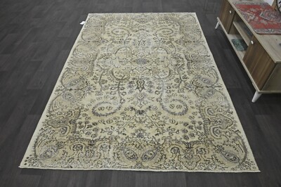 Oushak 6x8,Turkish Rug,vintage,anatolian,BEIGE,kilim,Bohemian,handmade,wool