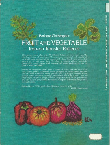 FRUIT AND VEGETABLE IRON-ON TRANSFER PATTERNS By Barbara Christopher *Mint* SALE - Picture 2 of 6