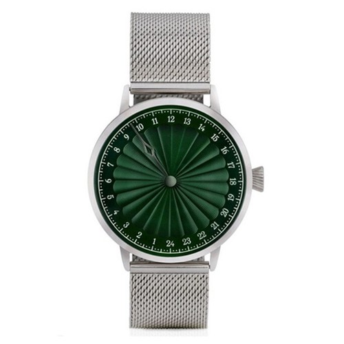 Montre Homme Svalbard SOLFESTUKA AA39 - Cadran Vert 24h Aiguille Unique - Acier Quartz Suisse 50M