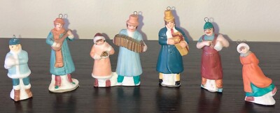 Six (6) Lemax Retired Figurines Porcelain, Dickensvale Christmas Village #102
