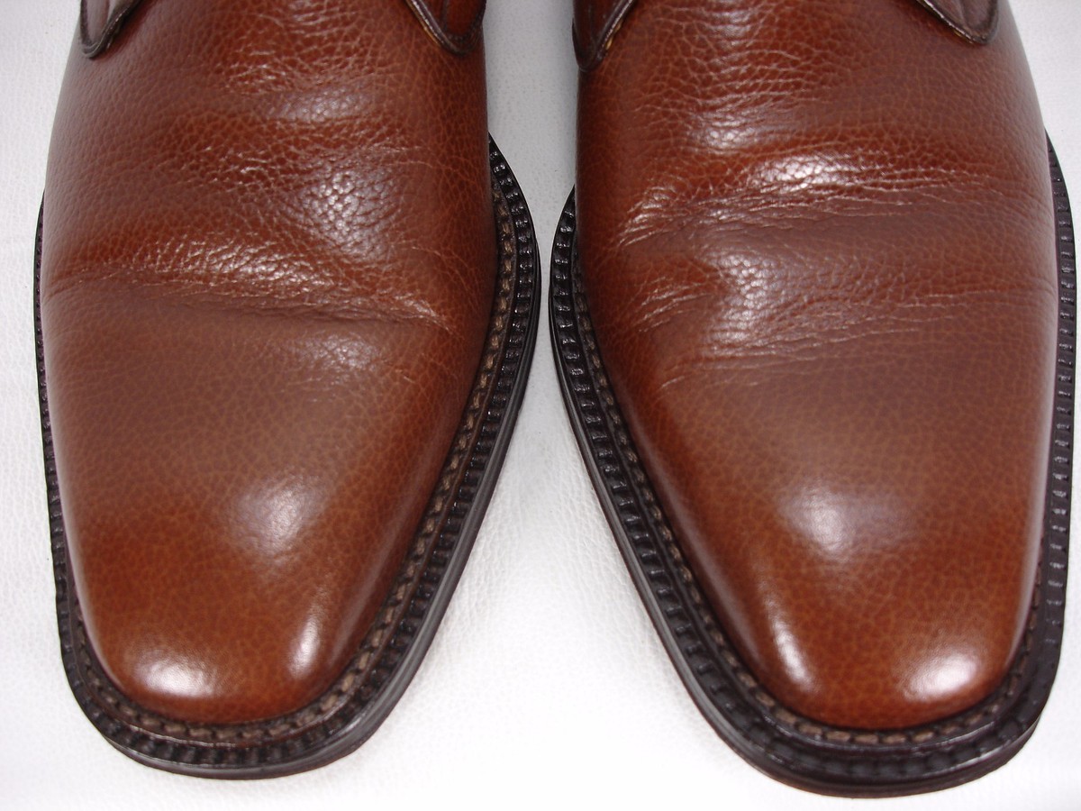 GRANT BROWN PEBBLE LEATHER MONK STRAP OXFORD DRESS SHOES 