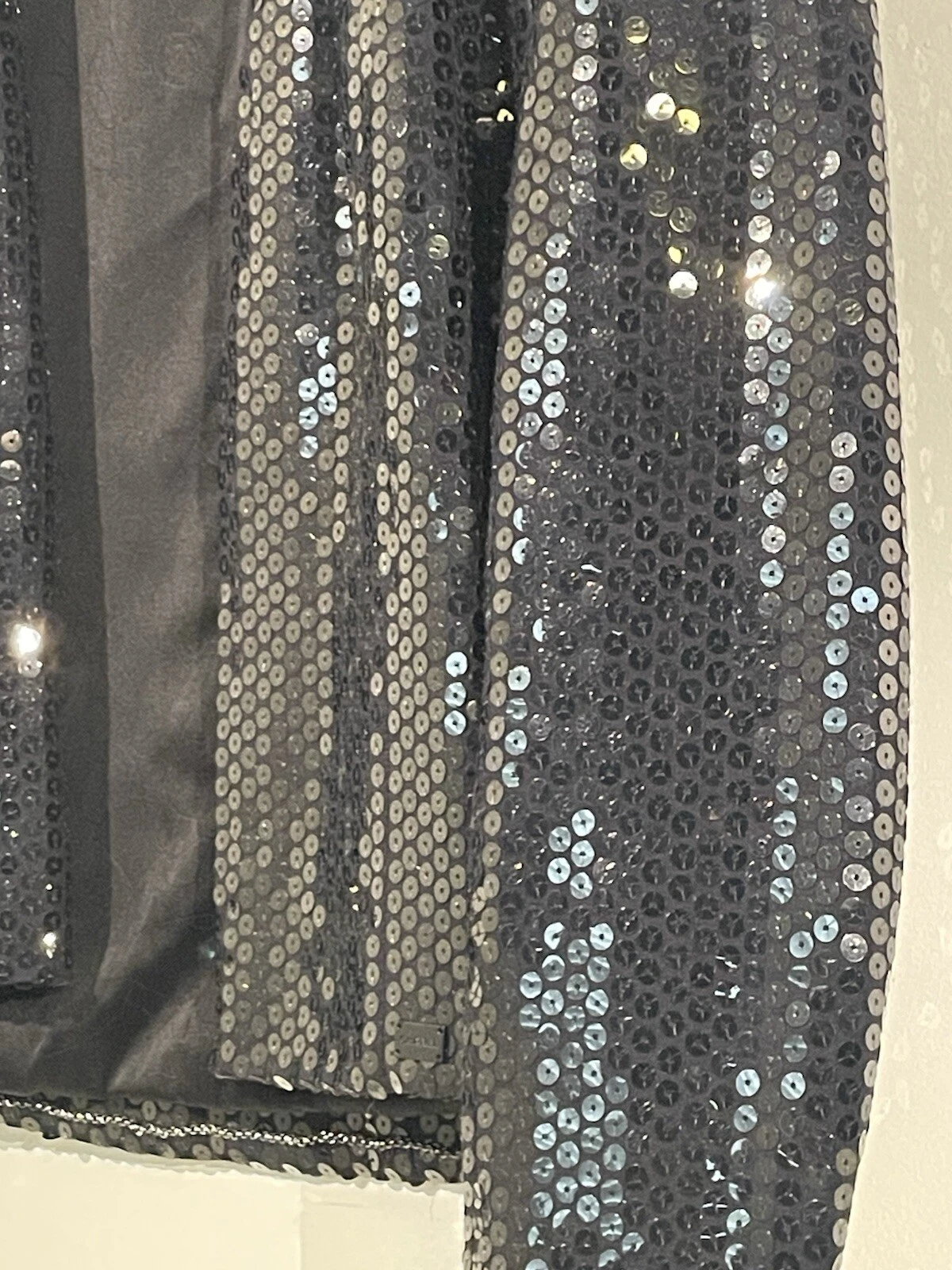 Giacca CHANEL 03C nera con paillettes e glitter taglia 42 Karl Lagerfeld