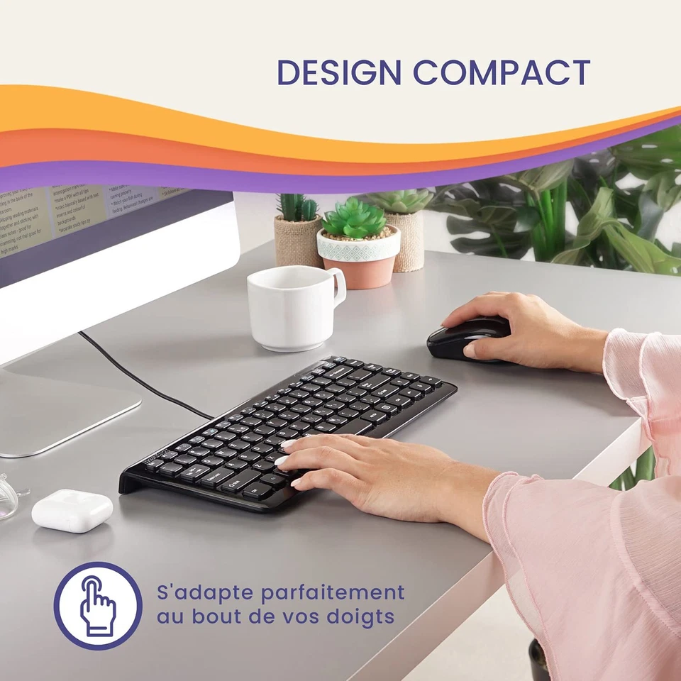 Periboard-407 Mini Clavier USB Filaire AZERTY - Clavier Chiclet Avec 11 Touch... - Bild 2 von 4