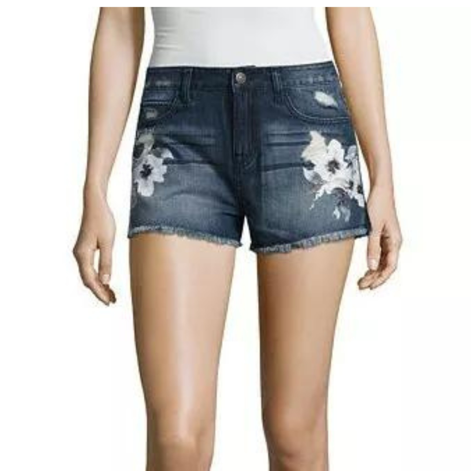 Rewash Floral Paint Fray Hem Shorts Juniors Sizes 0, 3, 5, 7, 11 New