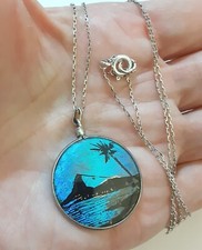 Brazil Rio Sugar Loaf Pendant Necklace 925 Sterling Silver