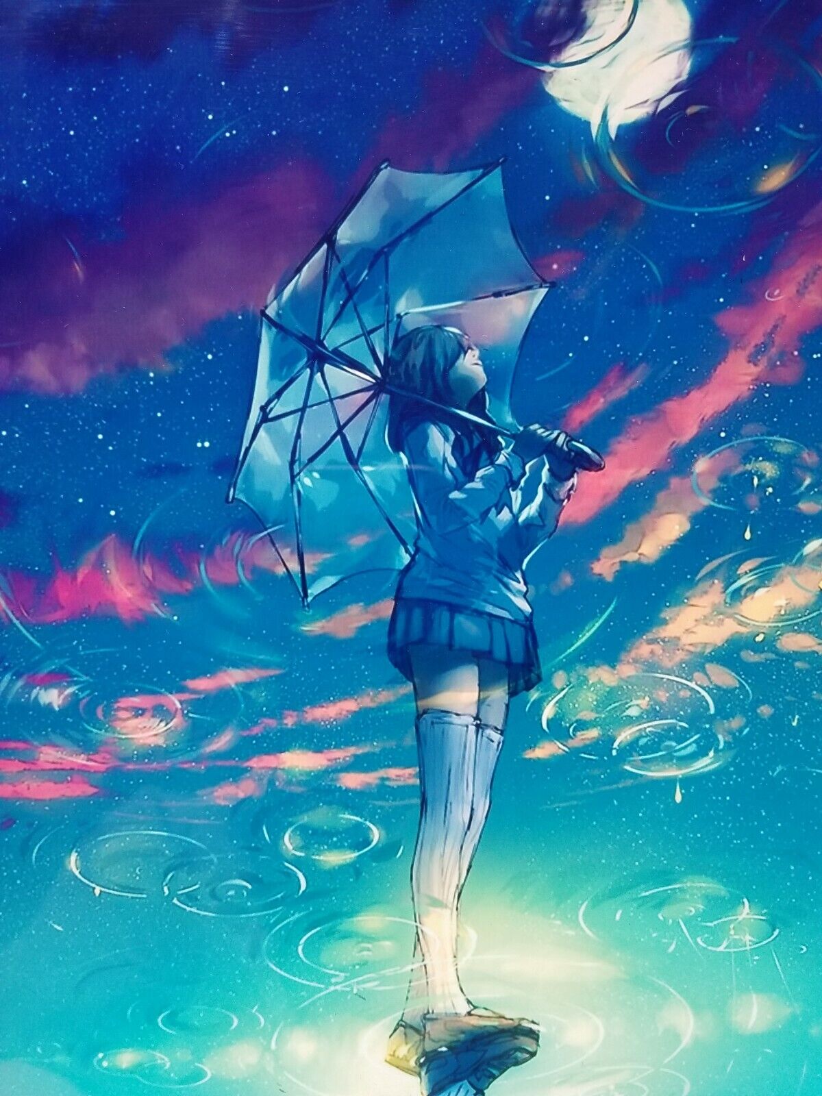 Premium AI Image | Two anime girls with an umbrella in the rain