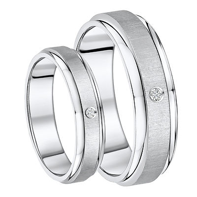 His & Hers Titan Diamant Ehering 5mm & 7mm