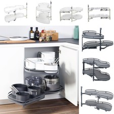 Kitchen Cabinet Corner Pull Out Basket Shelf 900-1000mm Storage Twin Tray Shelf