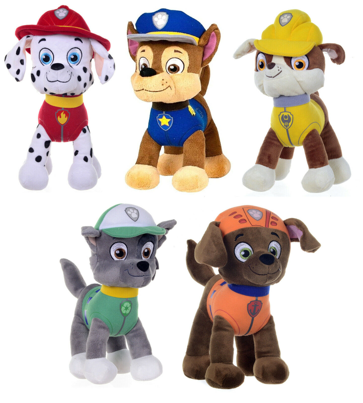 NEW OFFICIAL 12" PAW PATROL PLUSH SOFT TOYS MARSHALL CHASE ROCKY  RUBBLE ZUMA | eBay