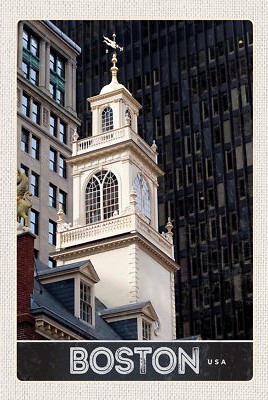 Blechschild 18x12 USA Amerika Boston Sehenswürdigkeit Wand Deko Bar Kneipe Samml