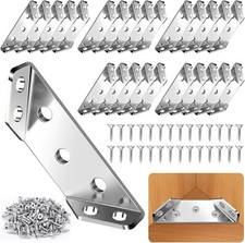25PCS Universal Stainless Steel Corner Brackets for Wood, Metal Furniture 150 Sc
