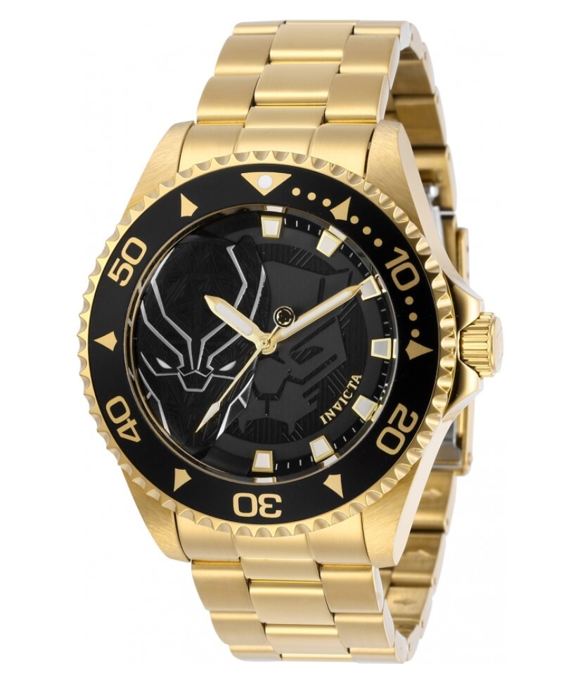 Invicta Marvel Black Panther Men's 44mm Limited Edition Gold Quartz Watch 29686