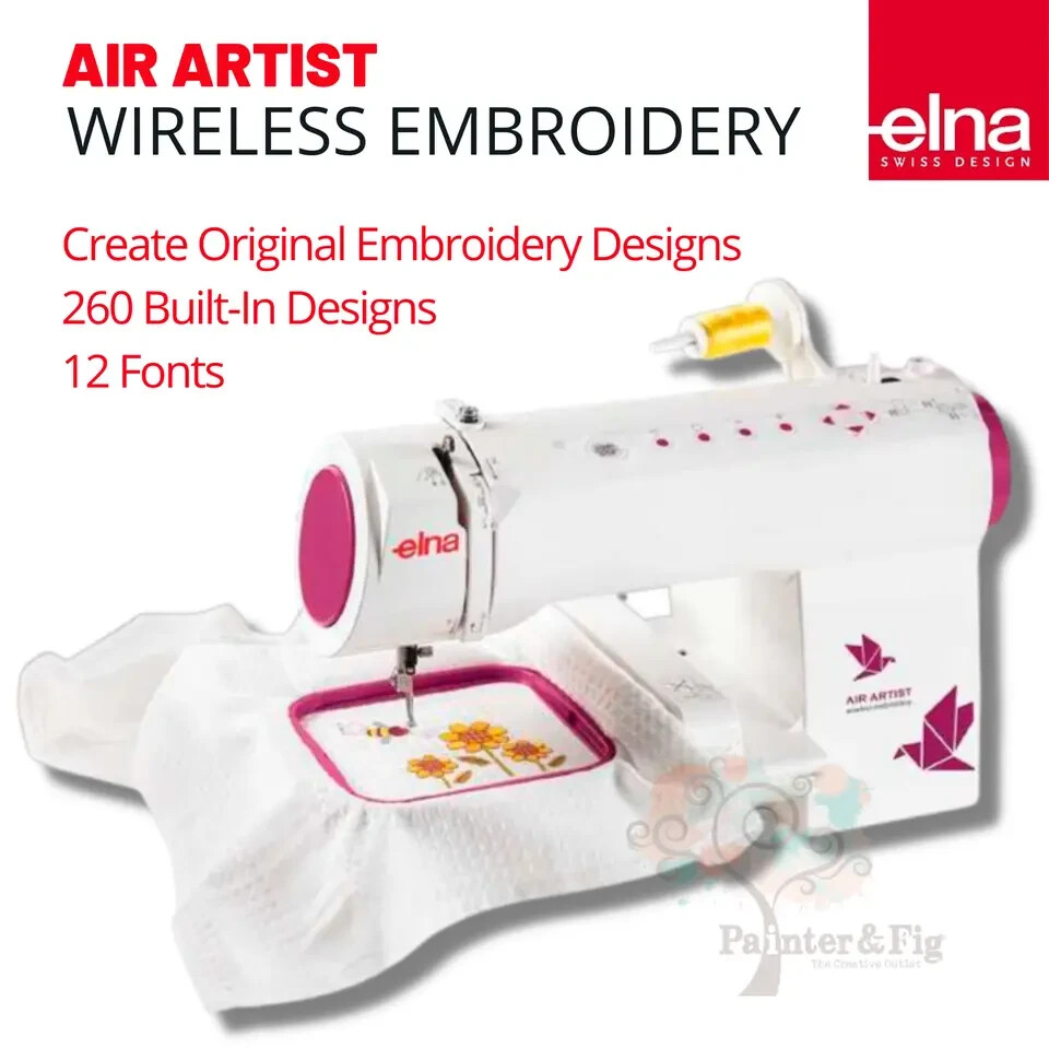 Elna Air Artist WiFi Enabled Embroidery Machine, 260 BuiltIn Designs & 12 Fonts eBay
