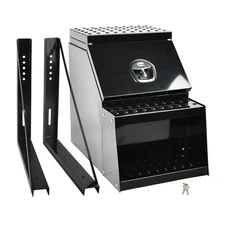 25"x28"x18" Aluminum Truck Side Mount Saddle Step Tool Box &24" Mounting Bracket
