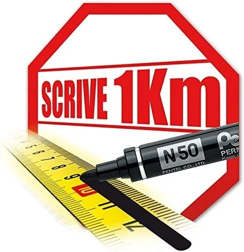 Marcador permanente Pentel N50 punta de bala 1,5-2 mm línea negro Ref N50-A negro individual Foto 2 de 4