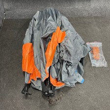 OILEUS Portable Sun Shade Beach Pop Up Tent, Orange/Grey 