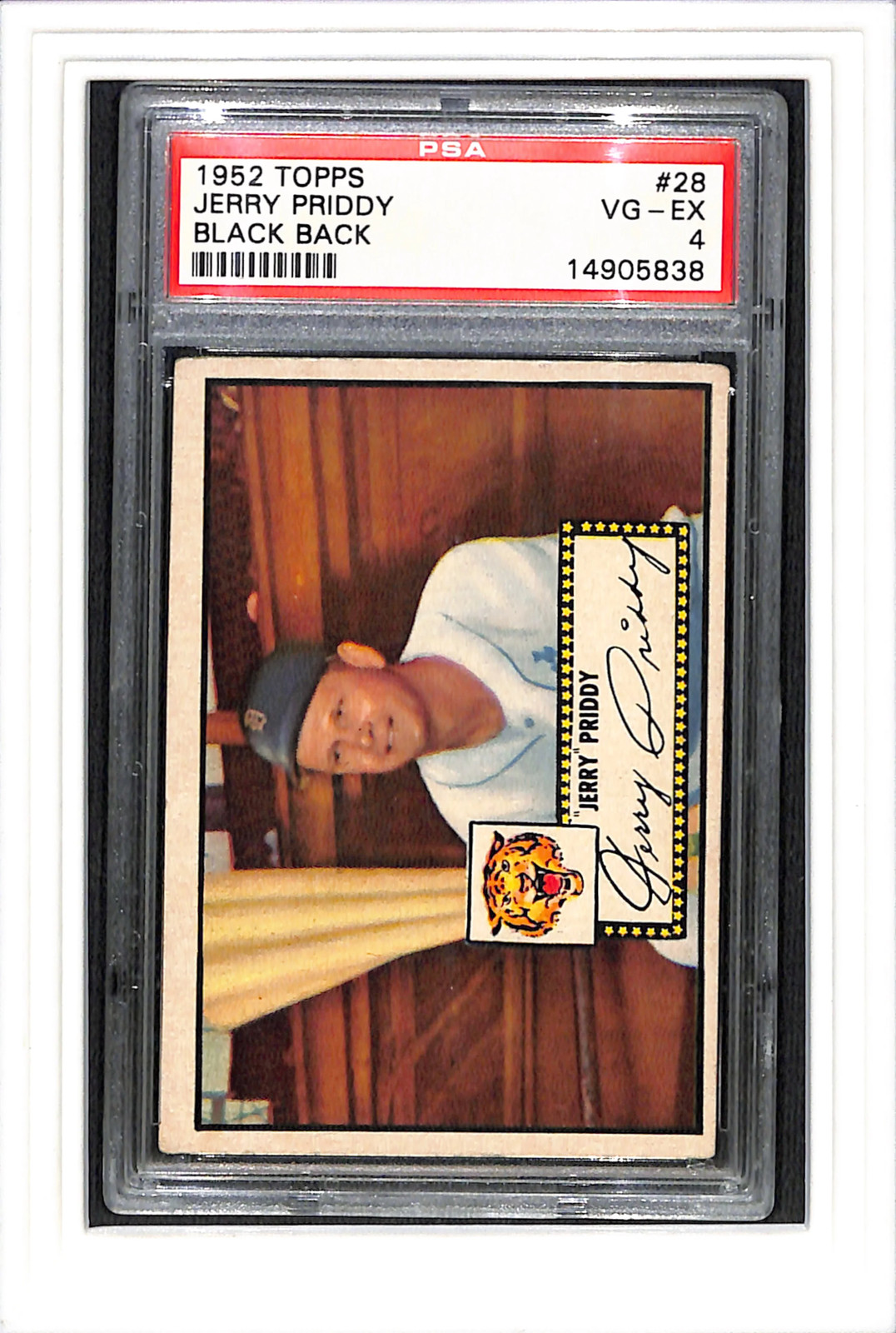 1952 Topps #28 Jerry Priddy PSA 4 Black Back