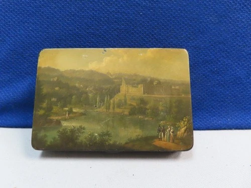 ANTIQUE GERMAN BOX CIRCA 1880 HAND PAINTED, SIGNED INSIDE BOX 5 X 3 SIZE