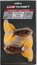 LIVETARGET Freestyle Frog 3 Inch/7.5cm In Orange/Brown 2 Per Package