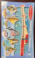 Melissa  Doug Magnetic Fishing Play Set Game Wooden Magnetic 8 Pieces Kids Toy