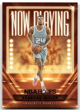 2023-24 Panini Hoops Brandon Miller #16 Now Playing RC - HORNETS - BUY 3 GET 1