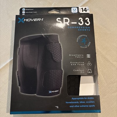 Hover-1 SR-33 Medium Black Padded Compression Shorts For Skating Biking Sports