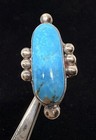 Thick VTN Old Pawn Native American Sterling Kingman Turquoise Matrix Ring sz9 — photo 2