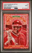 PSA 9 MIKE TROUT 2020 DONRUSS OPTIC RED DRAGON CHOICE #9 10/88 ANGELS