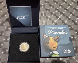 2 euro Pinocchio Collodi Proof Reverse 2026 Proof Italia Disponibile
