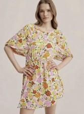 Women’s Mango Pradera Floral Print Lightweight Mini Dress Size M