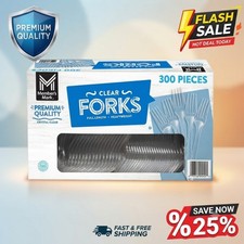 Member's Mark Plastic Forks Clear Heavyweight 300 Count Disposable Utensils