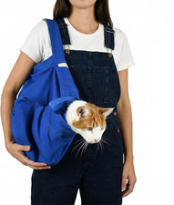 Cozy Comfort Carrier - Large Cobalt Blue Cat Carrier Soft for Grooming, Vet Visi
