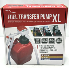 TERA PUMP Dual Power XL Manual Nozzle Liquid Transfer Pump 3.2 GPM | USB-C or AA