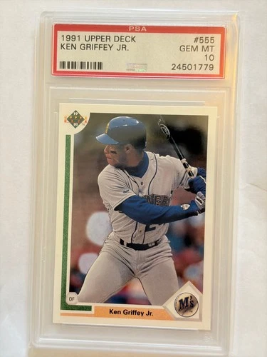1991 UPPER DECK #555 KEN GRIFFEY JR PSA 10 GEM MINT SEATTLE MARINERS HOF