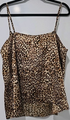 Canotta Worthington stampa leopardata in seta con spalline regolabili - Taglia XL - Foto 4 di 4